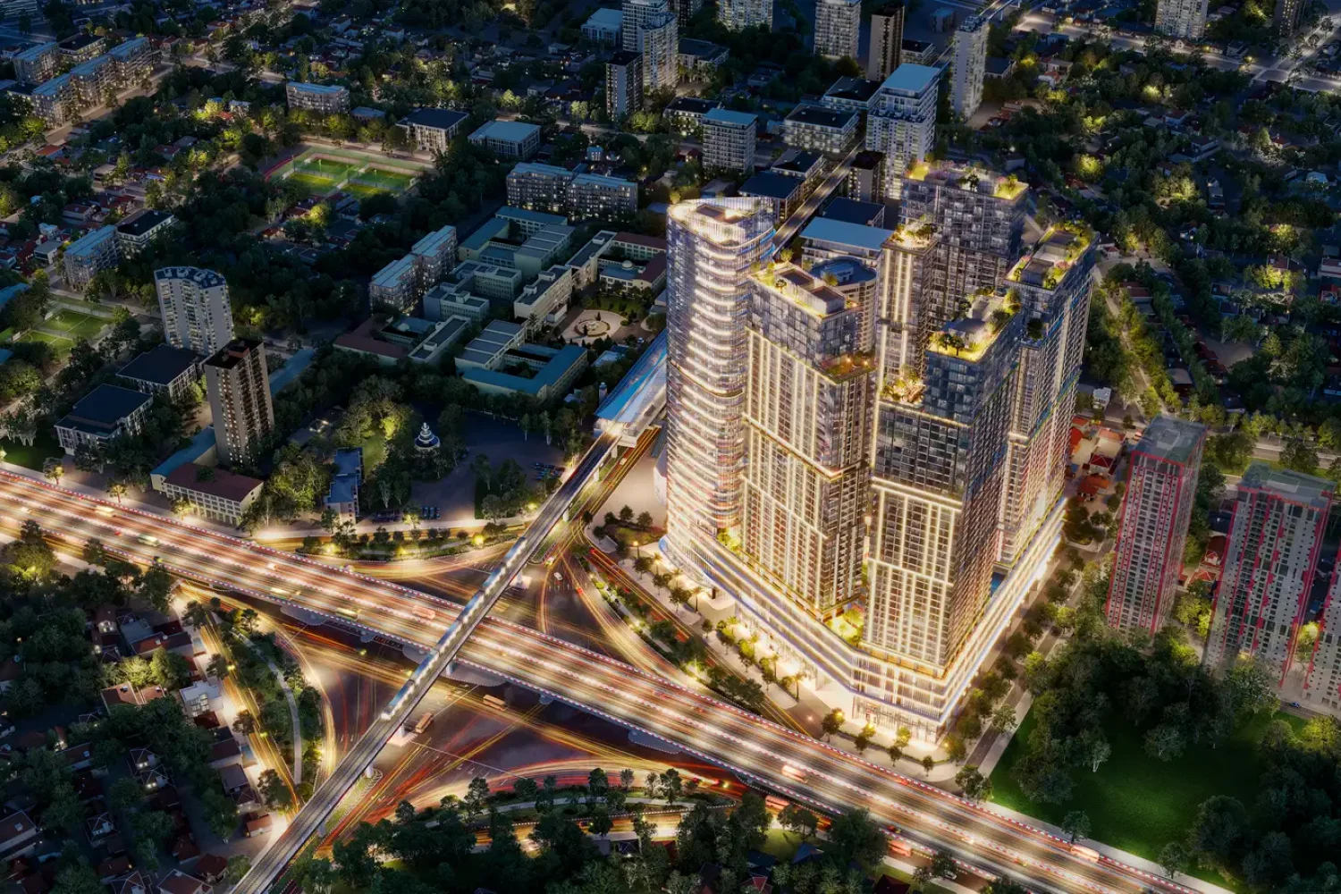 Sun Feliza Suites kết nối thuận tiện với tàu điện Metro.