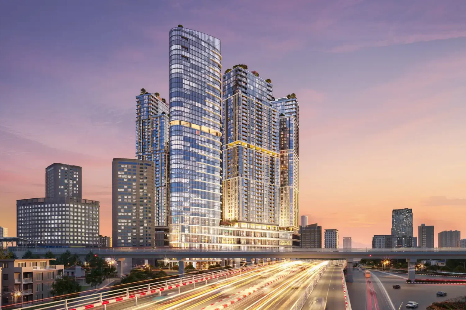 Sun Feliza Suites - View từ cầu vượt